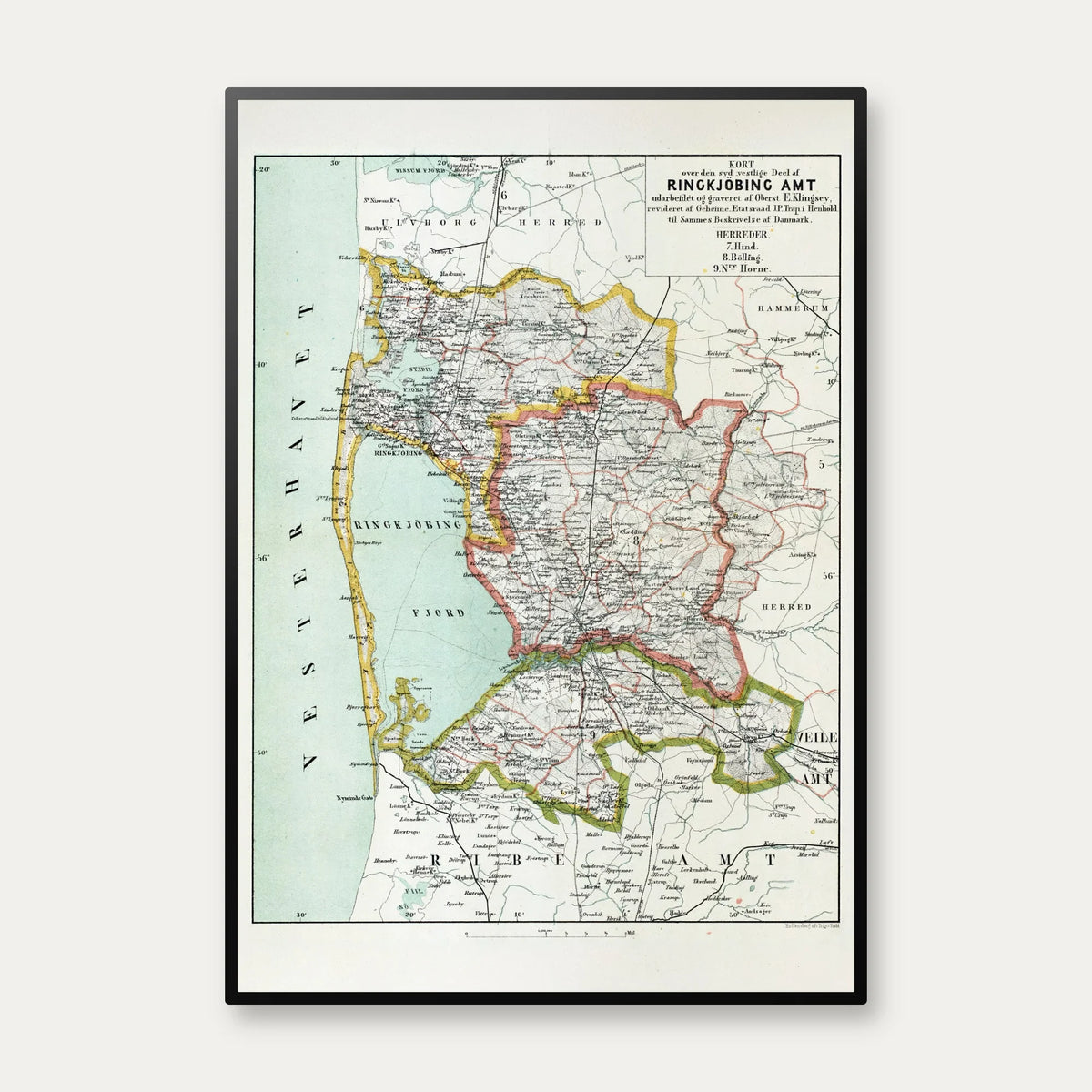 Ringkjøbing Amt 1873 - Den sydvestlige del – billede 1