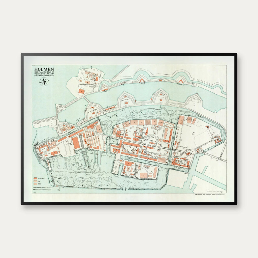 Holmen og Luftmarinestationen 1931 - Militærkort – billede 1