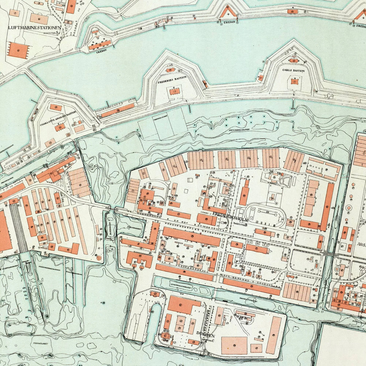 Holmen og Luftmarinestationen 1931 - Militærkort – billede 4