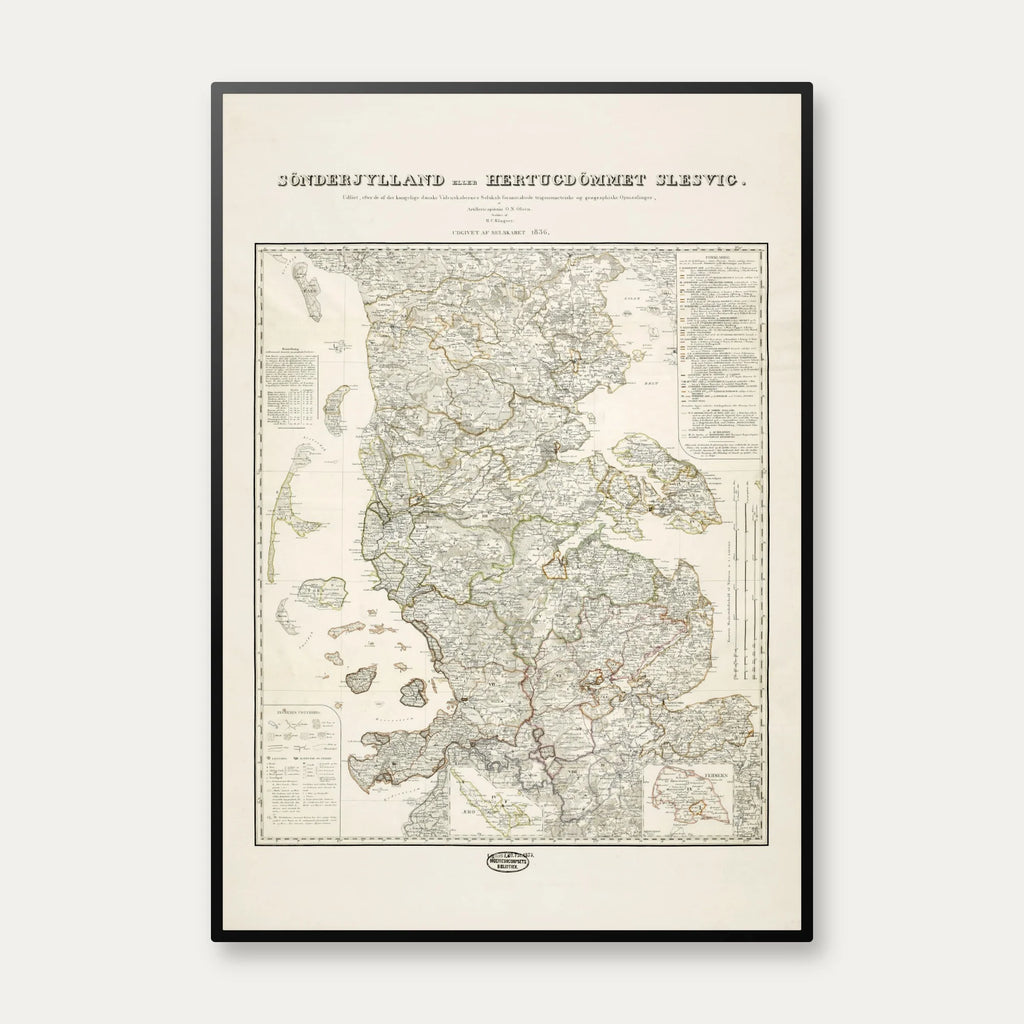 Sønderjylland & Slesvig 1836 - Litografisk kort – billede 1