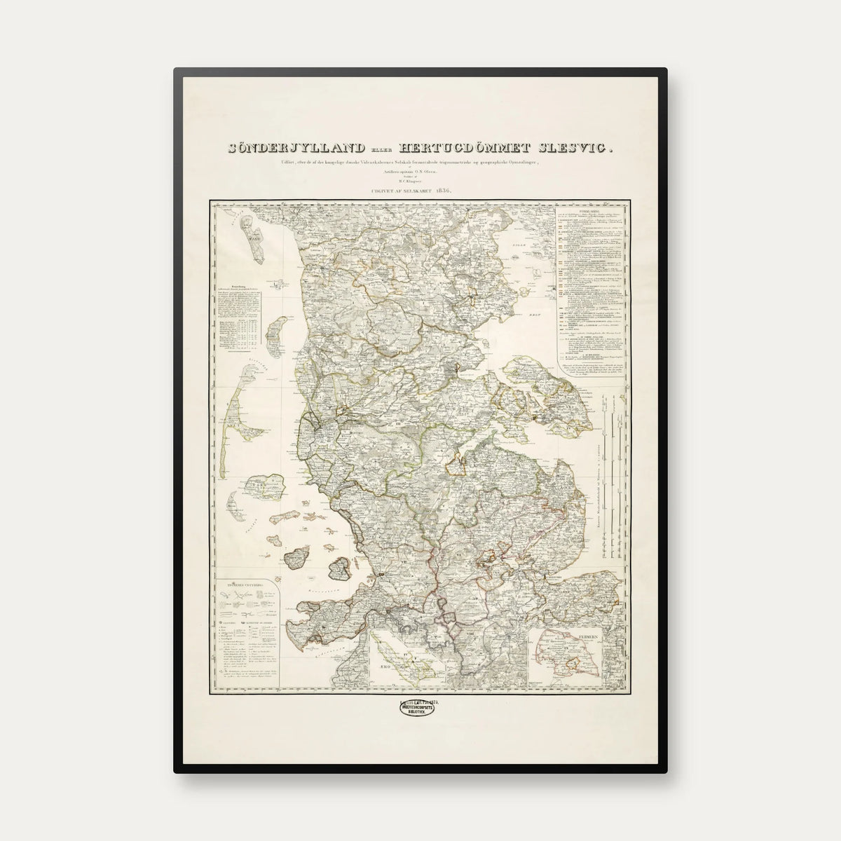 Sønderjylland & Slesvig 1836 - Litografisk kort – billede 1