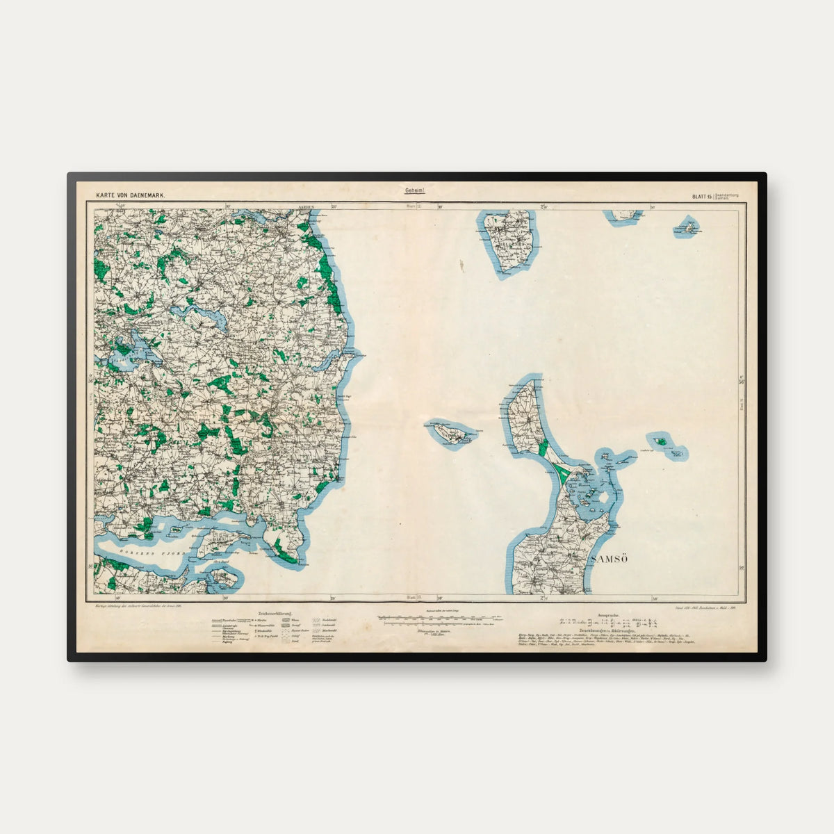 Skanderborg og Samsø 1916 - Tysk militærkort – billede 1