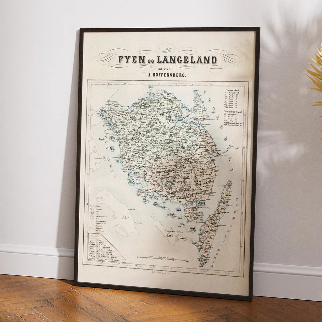 Fyn og Langeland 1860 - Administrativt Kort – billede 2