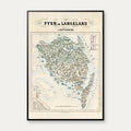 Fyn og Langeland 1860 - Administrativt Kort – billede 1