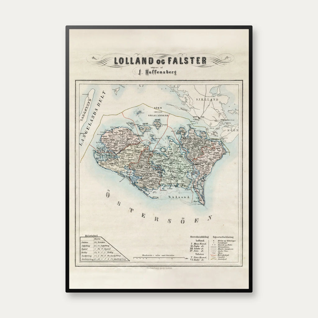 Lolland og Falster 1860 - Administrativt Kort – billede 1
