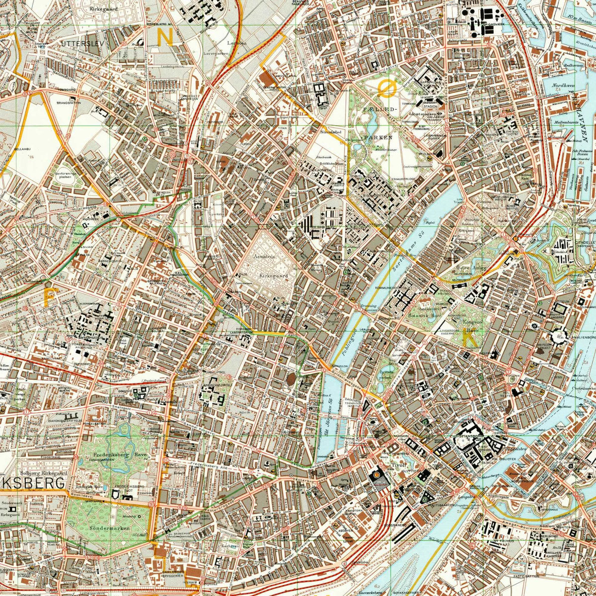 Kort over København 1937  - Bykort – billede 4