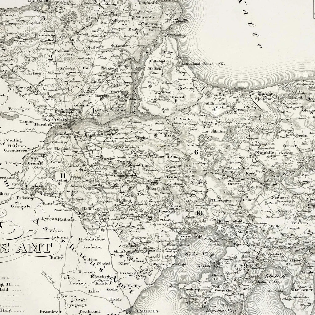 Randers Amt 1829 - Administrativt amtsskelkort – billede 4