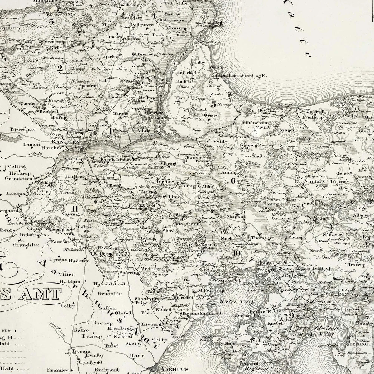 Randers Amt 1829 - Administrativt amtsskelkort – billede 4