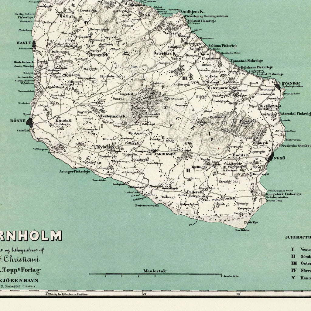 Kort over Bornholm 1884 - F. Christiani – billede 4