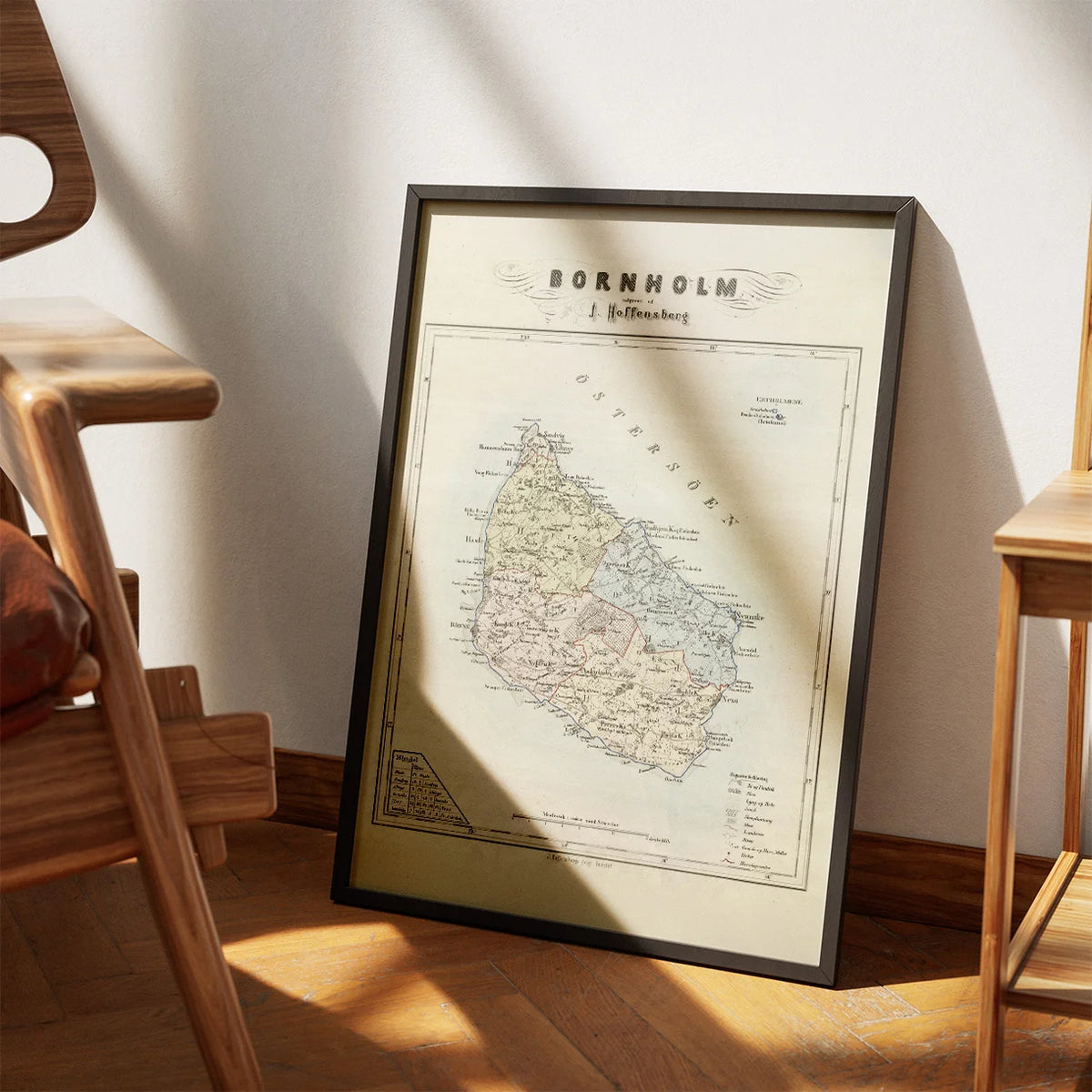Kort over Bornholm 1857 - Hoffensbergs geografiske kort – billede 3