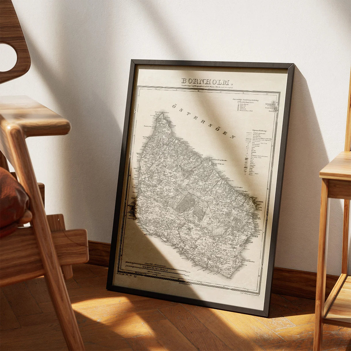 Kort over Bornholm 1883 - Herredsinddeling – billede 3