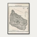 Kort over Bornholm 1883 - Herredsinddeling – billede 1