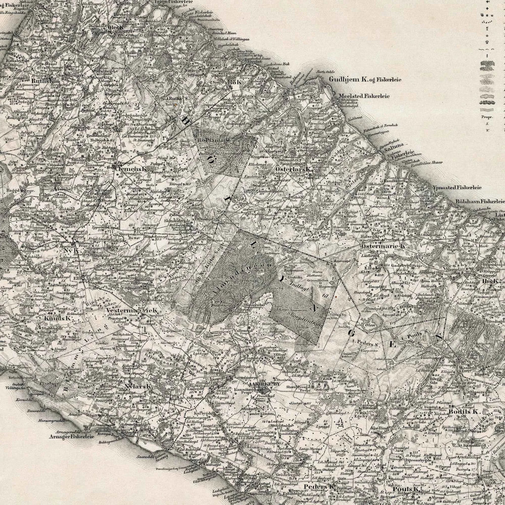 Kort over Bornholm 1883 - Herredsinddeling – billede 4