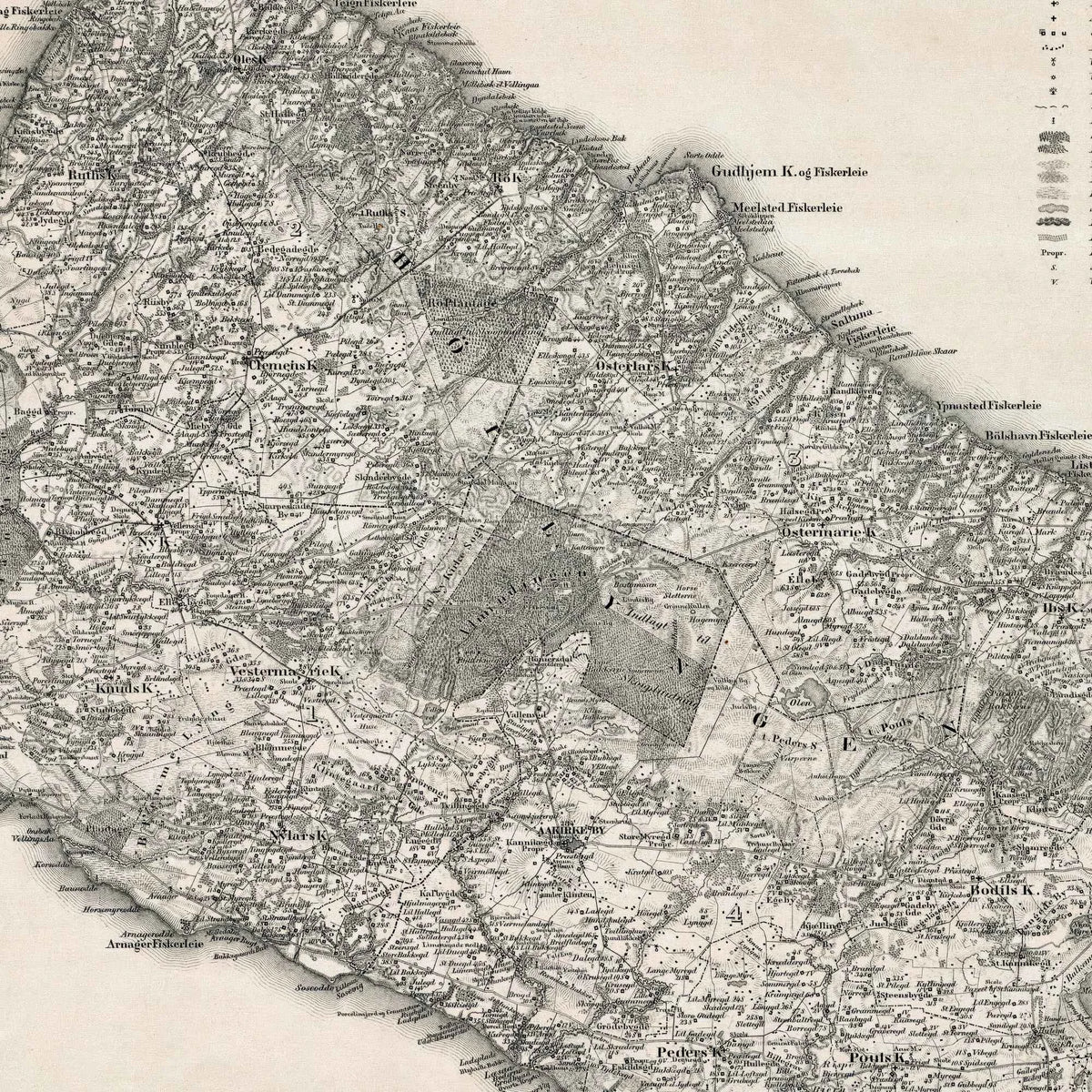 Kort over Bornholm 1883 - Herredsinddeling – billede 4