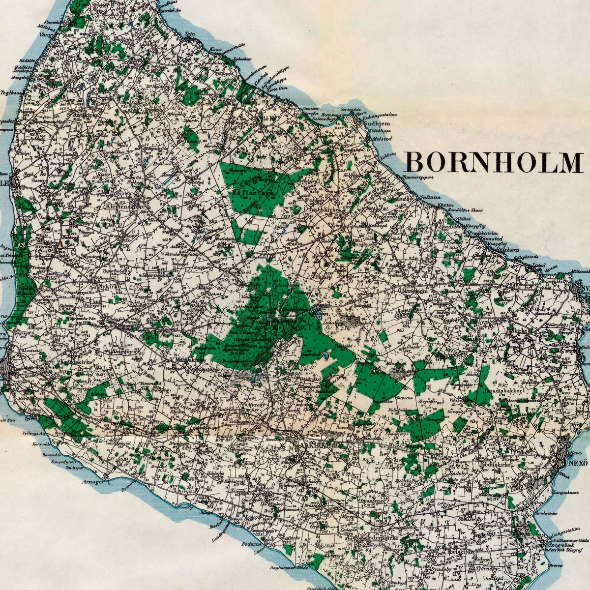 Bornholm 1916 - Tysk militærkort i farver – billede 4