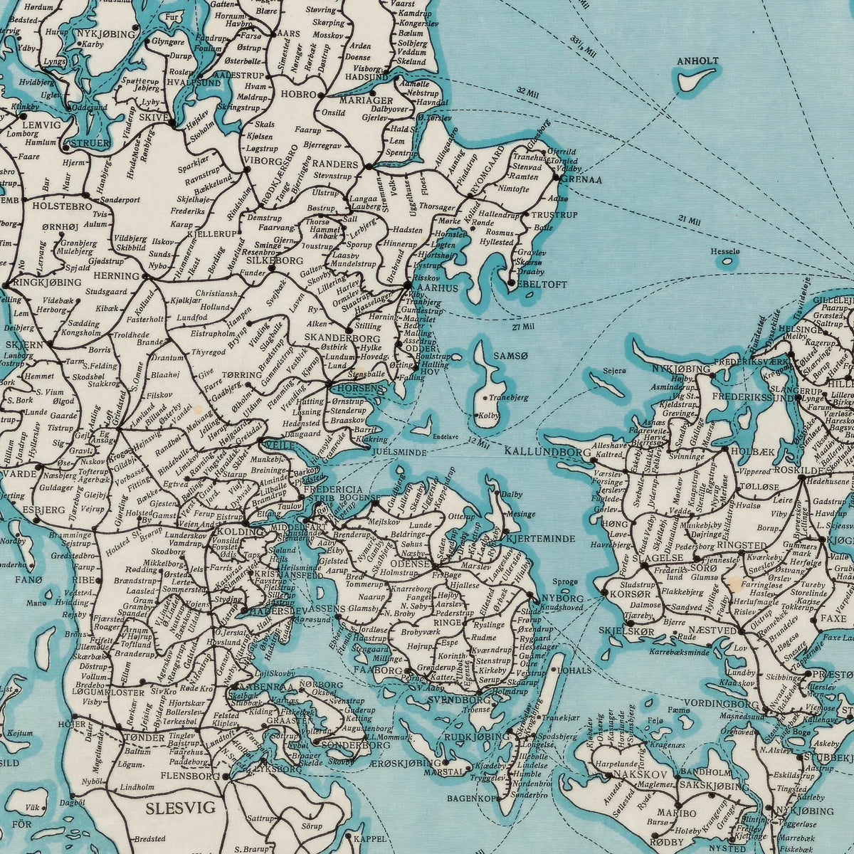 Jernbanekort over Danmark 1925 – billede 4