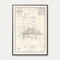 Roskilde By 1845 - Administrativt kort – billede 1