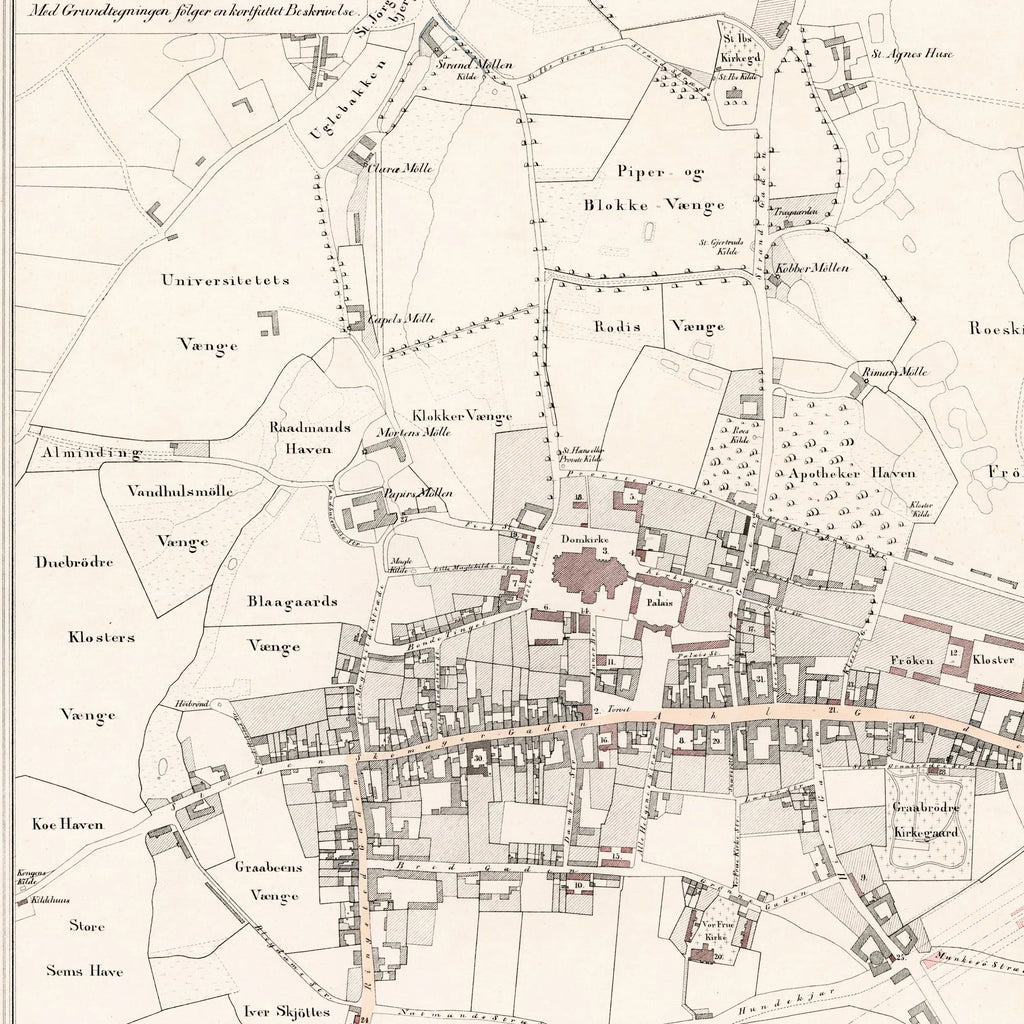 Roskilde By 1845 - Administrativt kort – billede 4