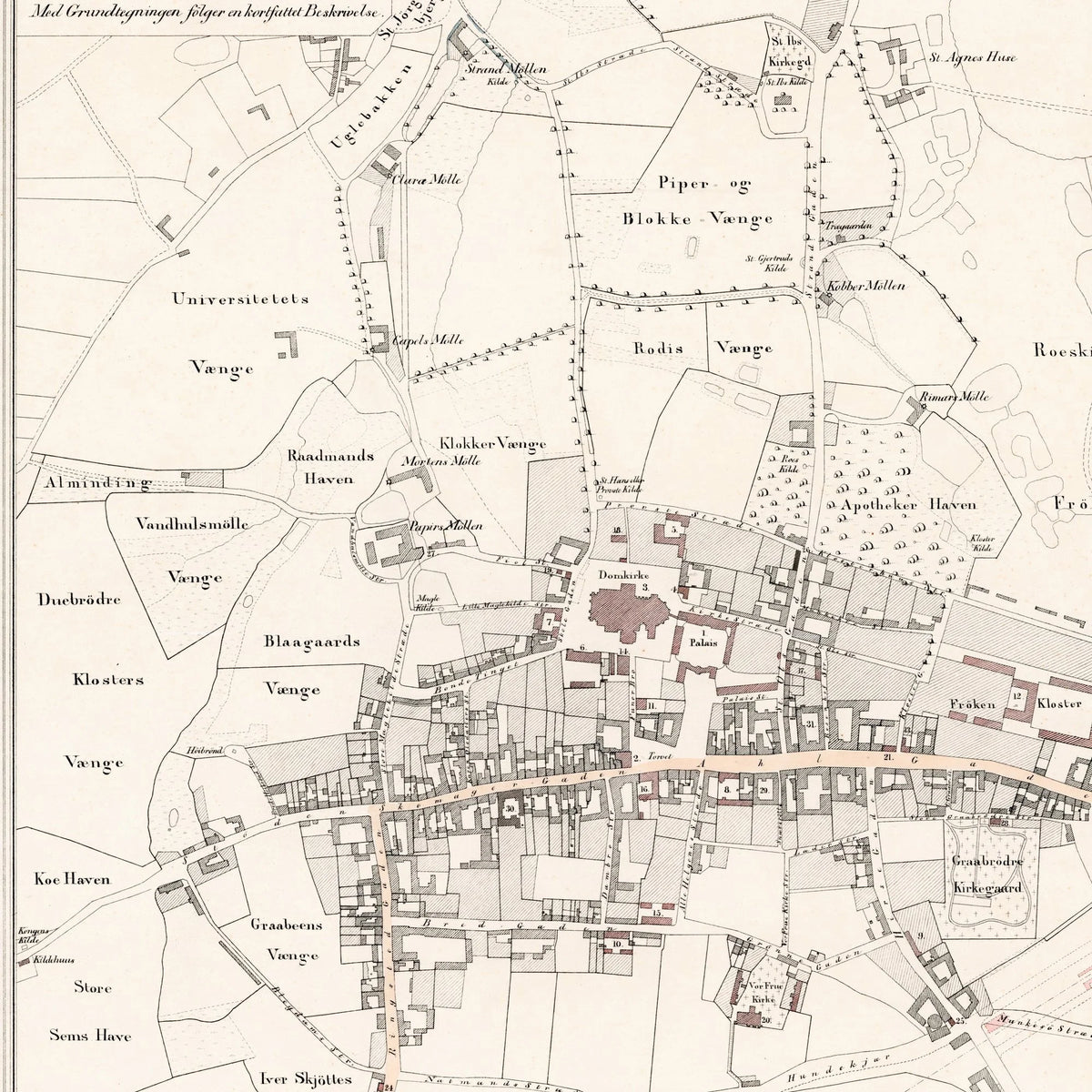 Roskilde By 1845 - Administrativt kort – billede 4