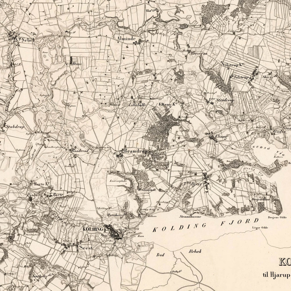 Koldings omegn mod syd 1851 - Militært kort – billede 4