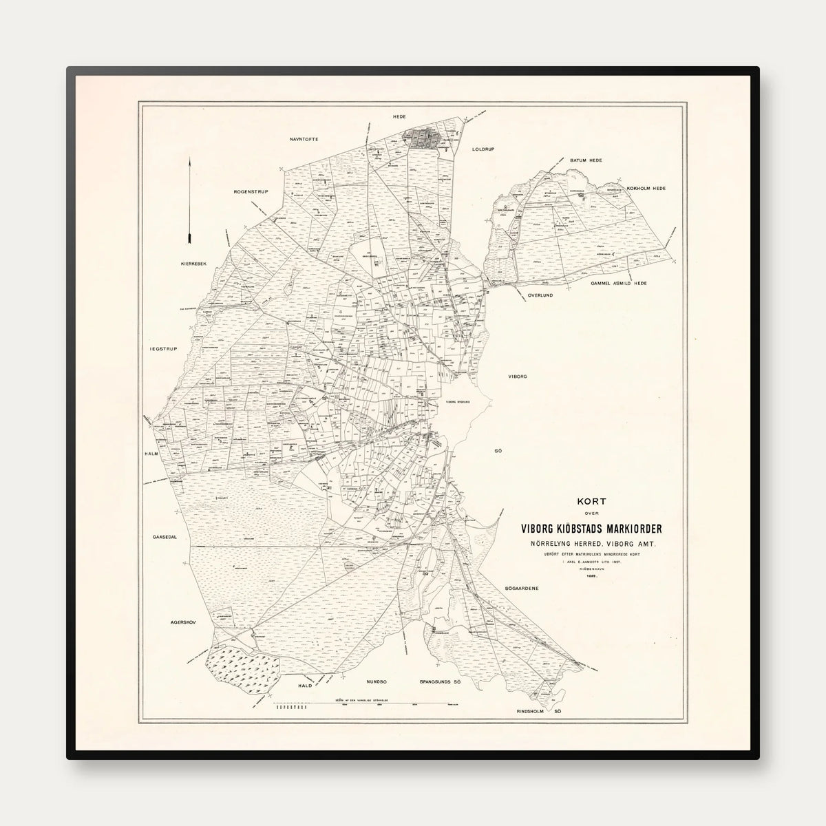 Viborg Købstads jorder 1882 - Matrikelkort – billede 1