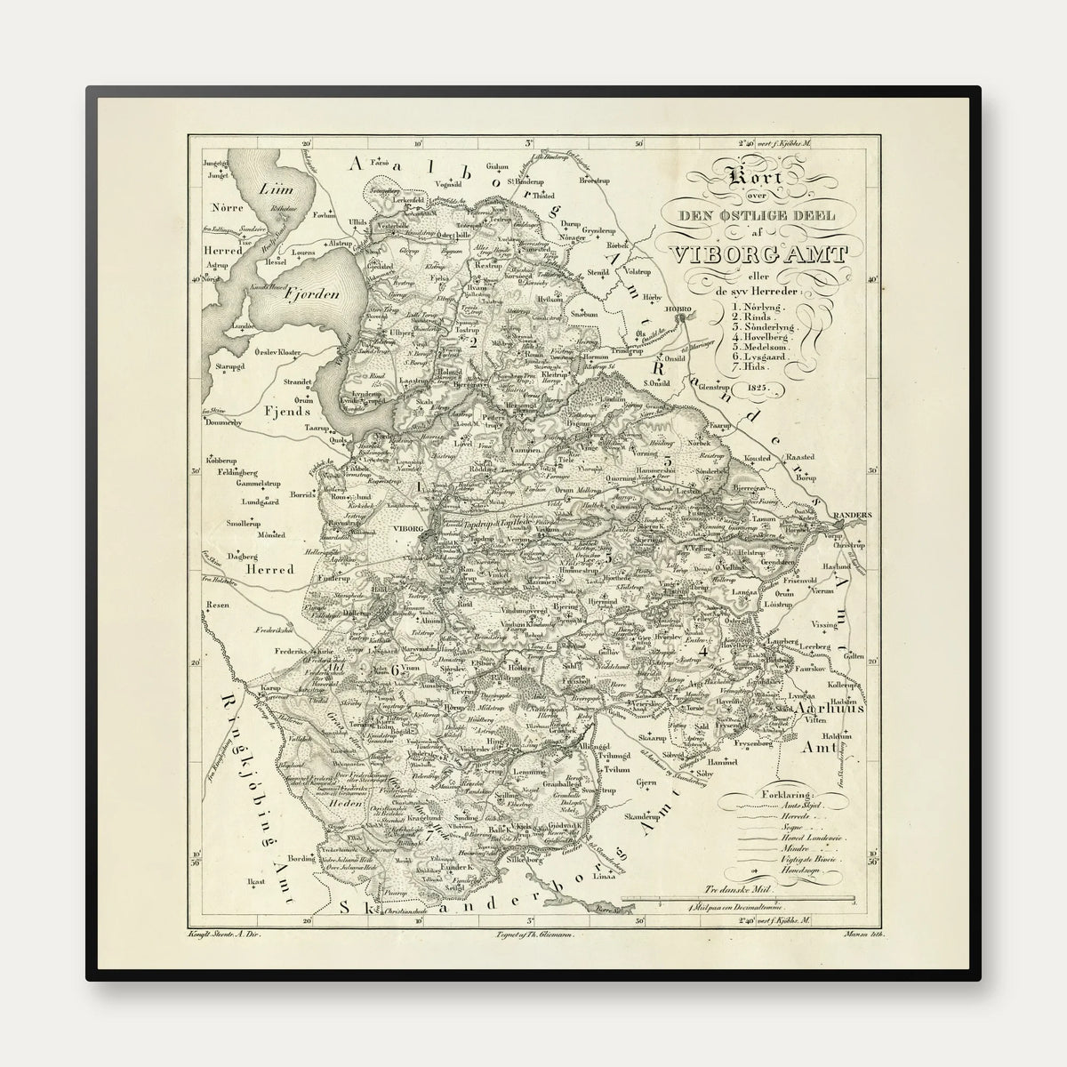 Østlige Viborg Amt 1825 - Th. Gliemann – billede 1