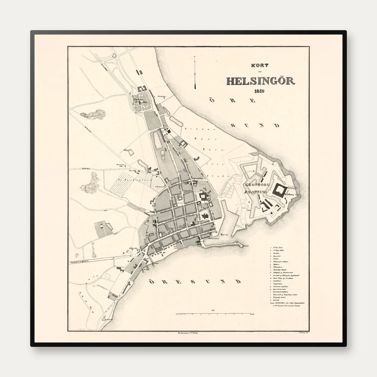 Helsingør By 1859 - J. P. Trap – billede 1