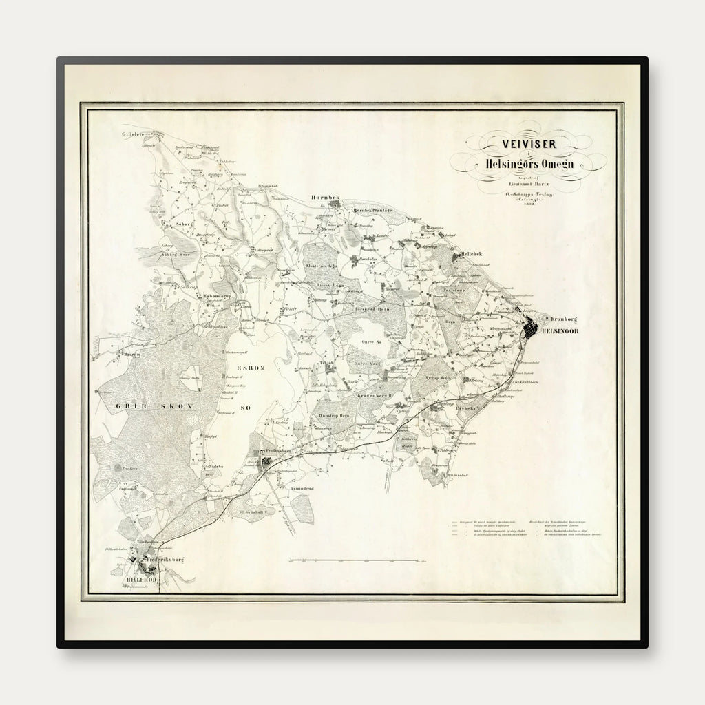 Helsingør & Omegn 1862 - Bykort af Hartz – billede 1
