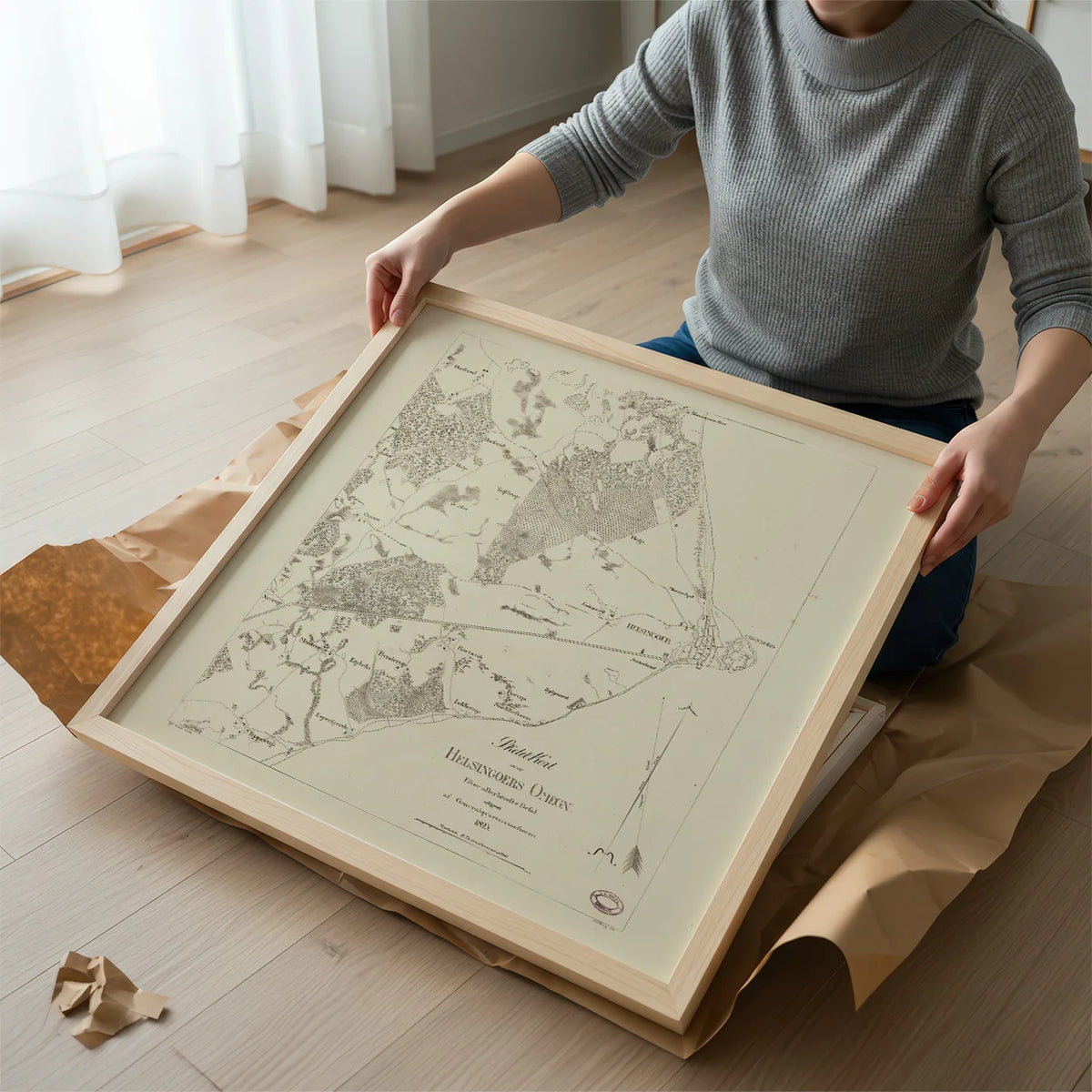 Helsingør Omegn 1823 - Skeletkort – billede 2