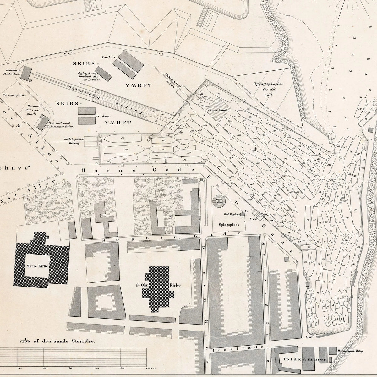 Helsingør Havn 1865 - Situationskort 1. april – billede 4