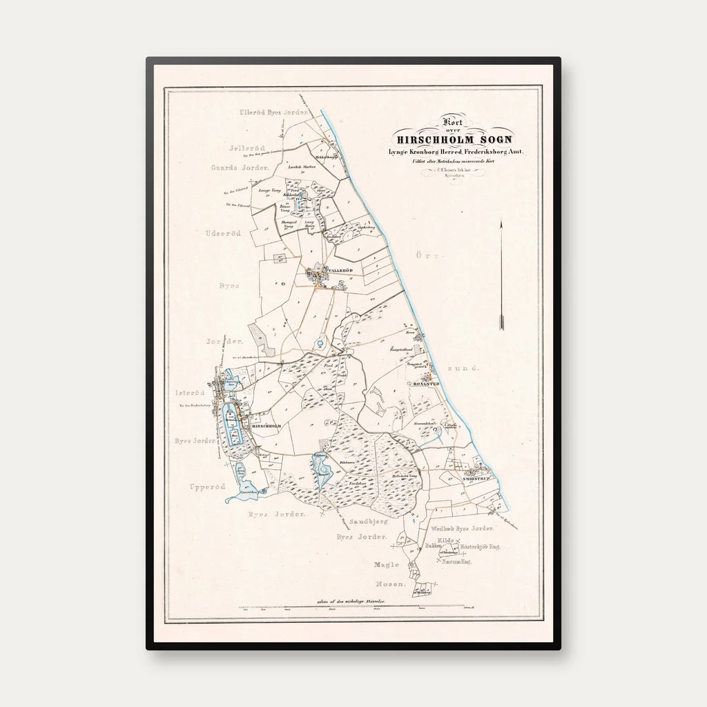Hørsholm Sogn 1860 - Matrikel bykort – billede 1