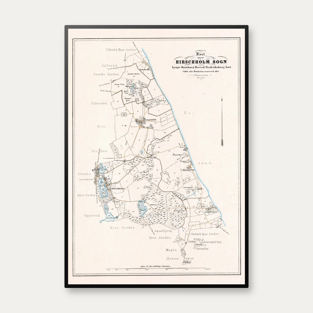 Hørsholm Sogn 1860 - Matrikel bykort – billede 1
