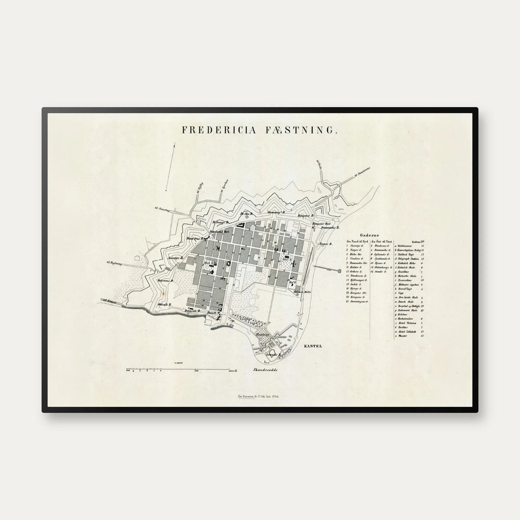 Fredericia Fæstning 1864 - Militærkort & bykort – billede 1