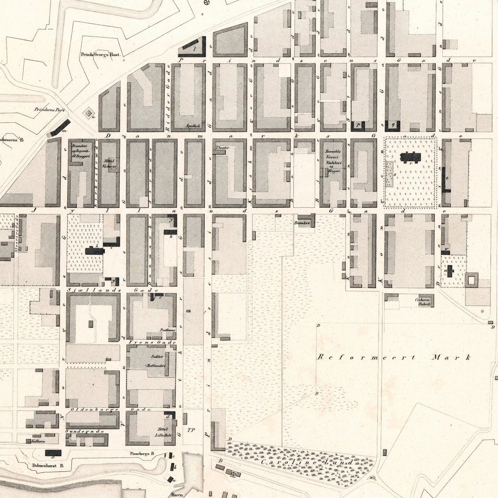 Kort over Fredericia 1858 - Bykort af J. P. Trap – billede 4