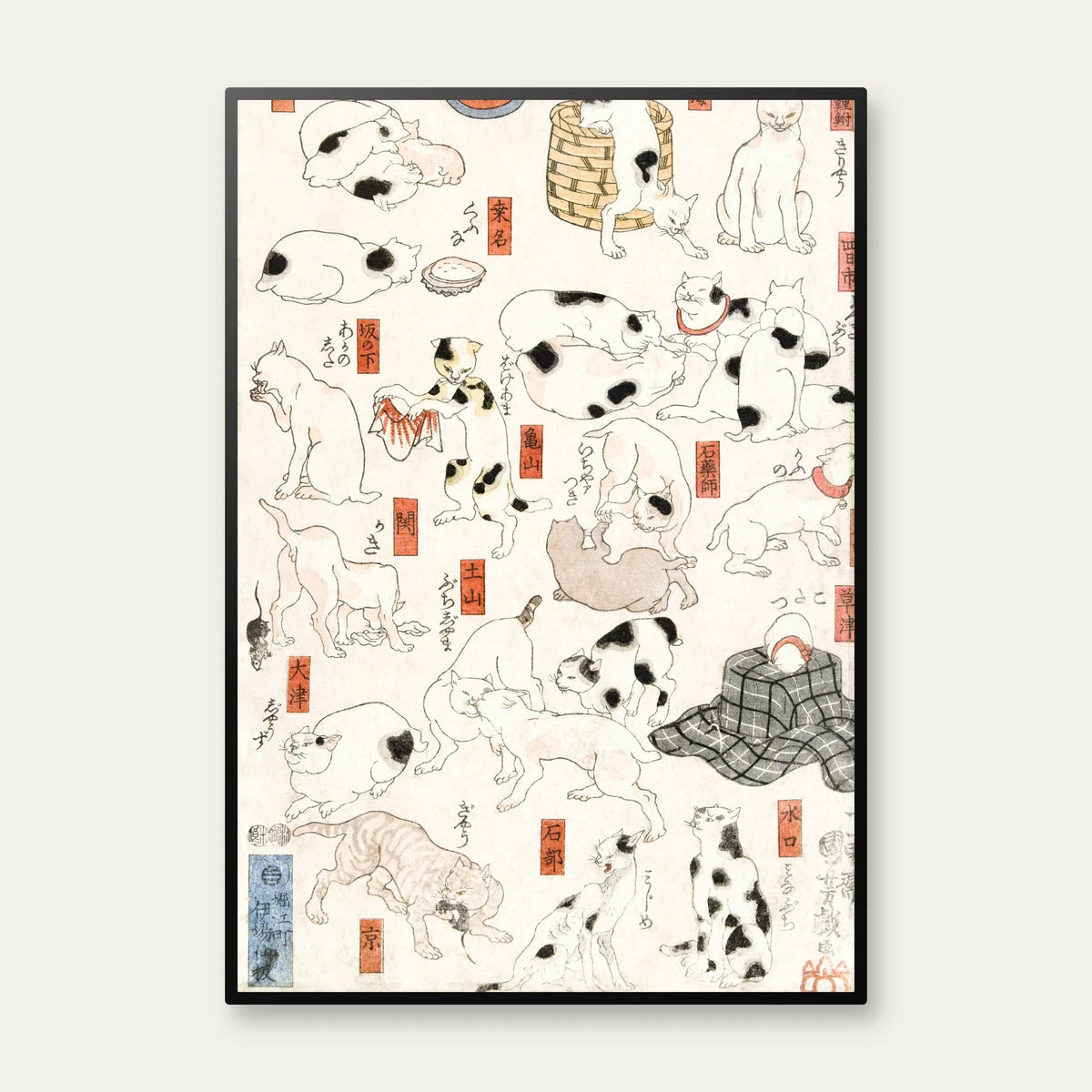 Katte 1850 - Japansk plakat – billede 1