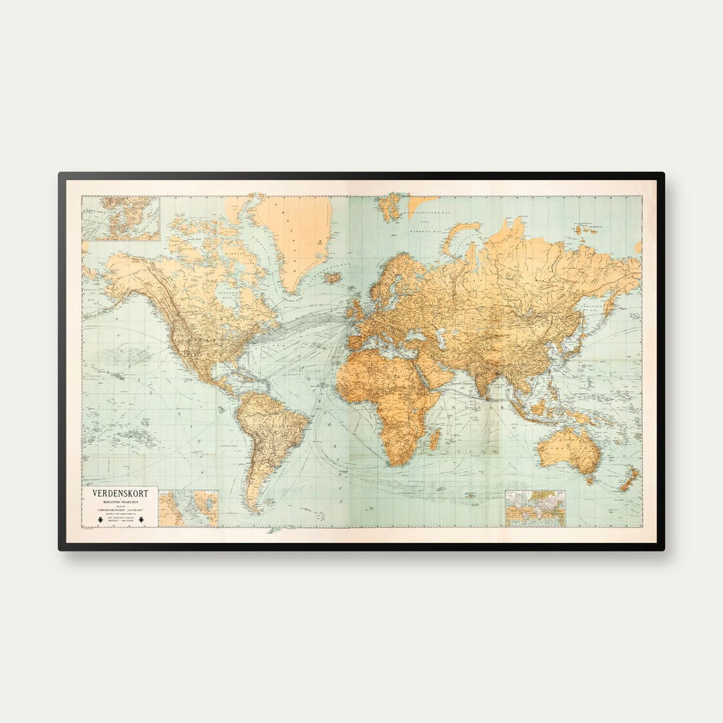 Verdenskort 1915 - Mercator - 80×50 cm – billede 1