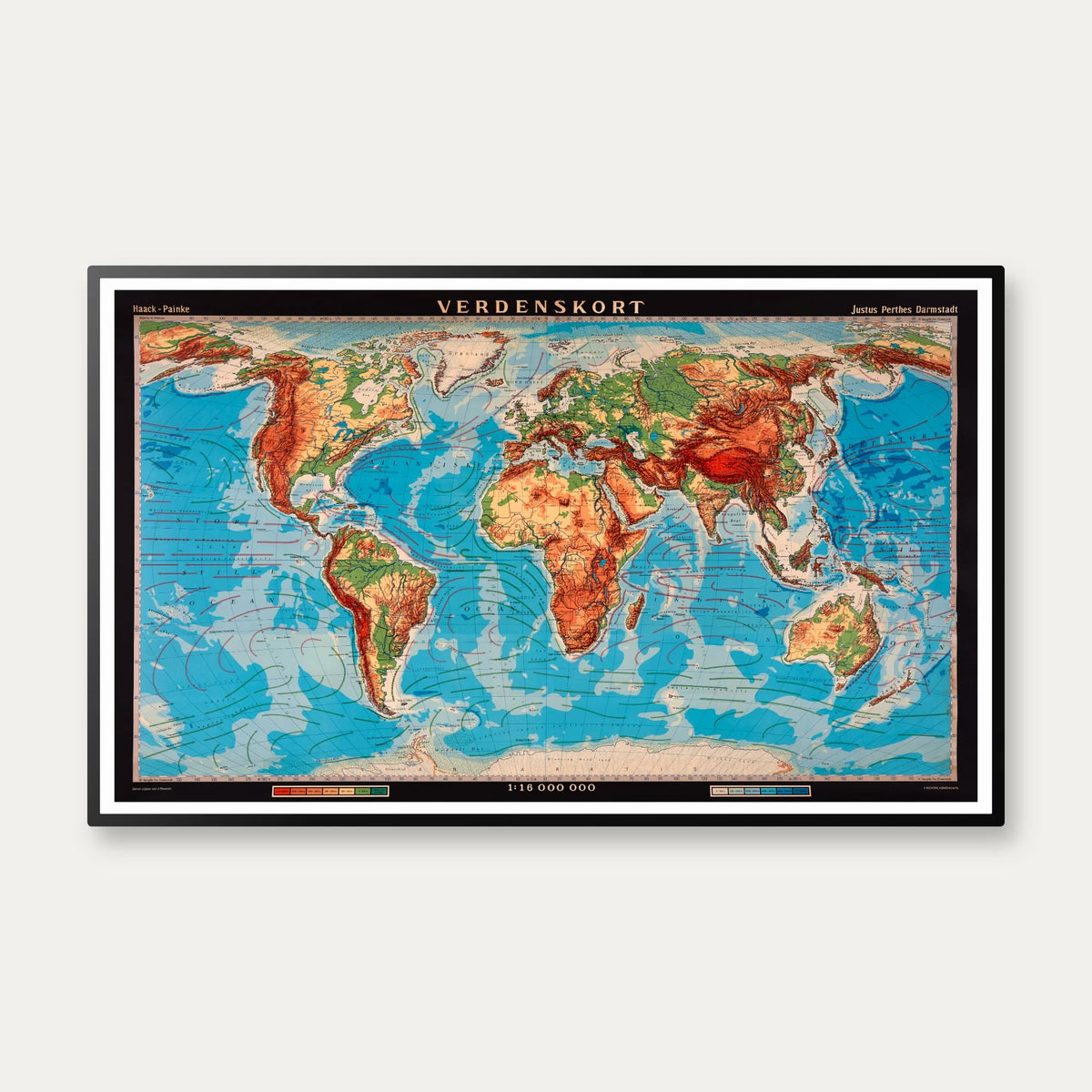 Verdenskort - Geografi - 85×52 cm – billede 1