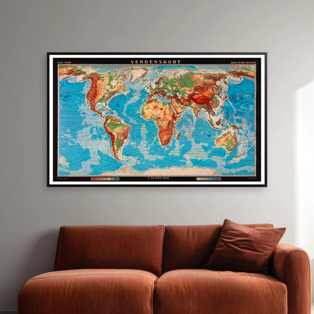 Verdenskort - Geografi - 85×52 cm – billede 2