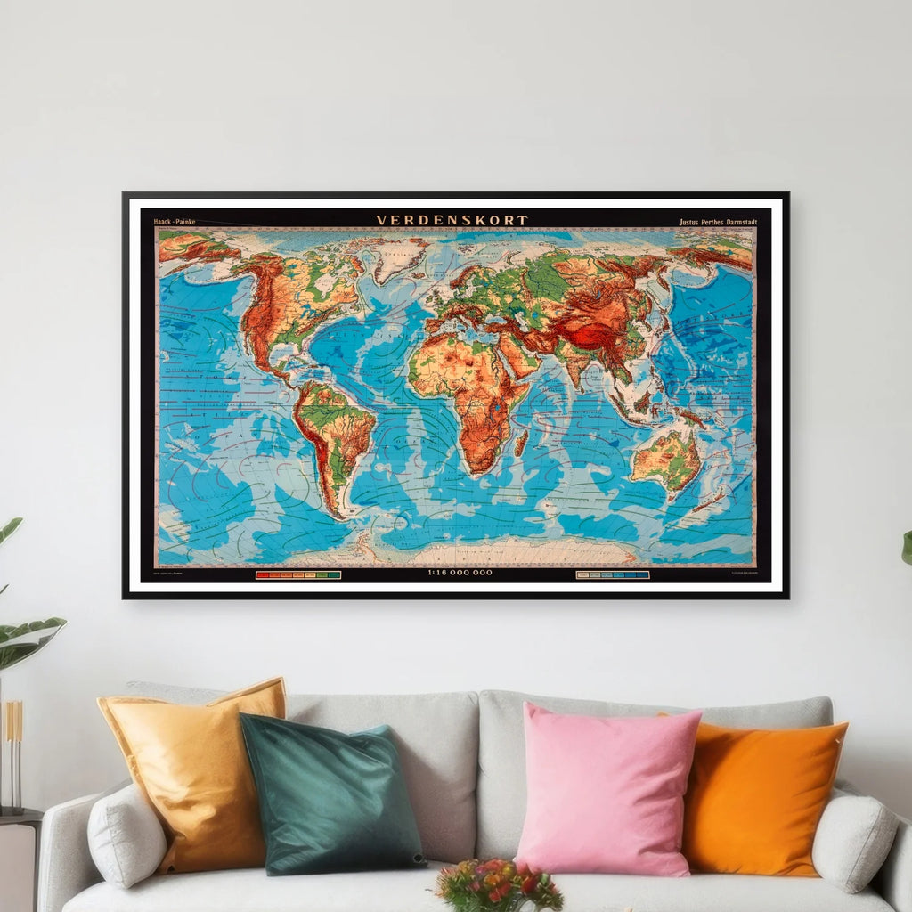 Verdenskort - Geografi - 85×52 cm – billede 3