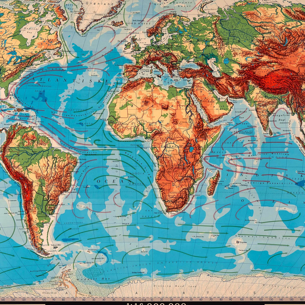 Verdenskort - Geografi - 85×52 cm – billede 4
