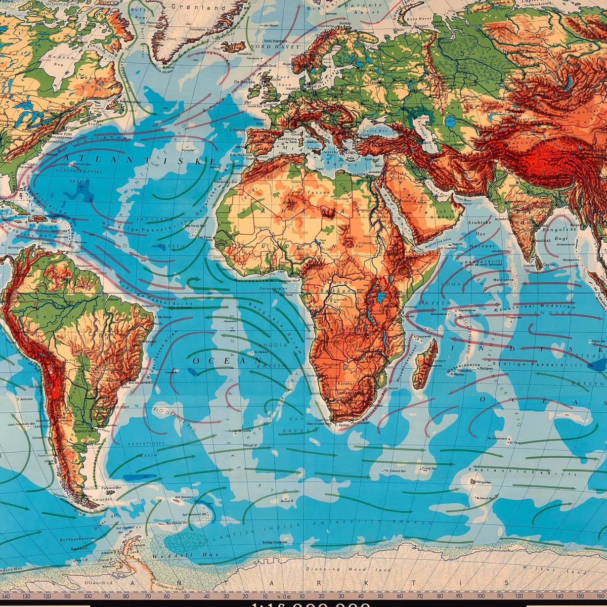 Verdenskort - Geografi - 85×52 cm – billede 4