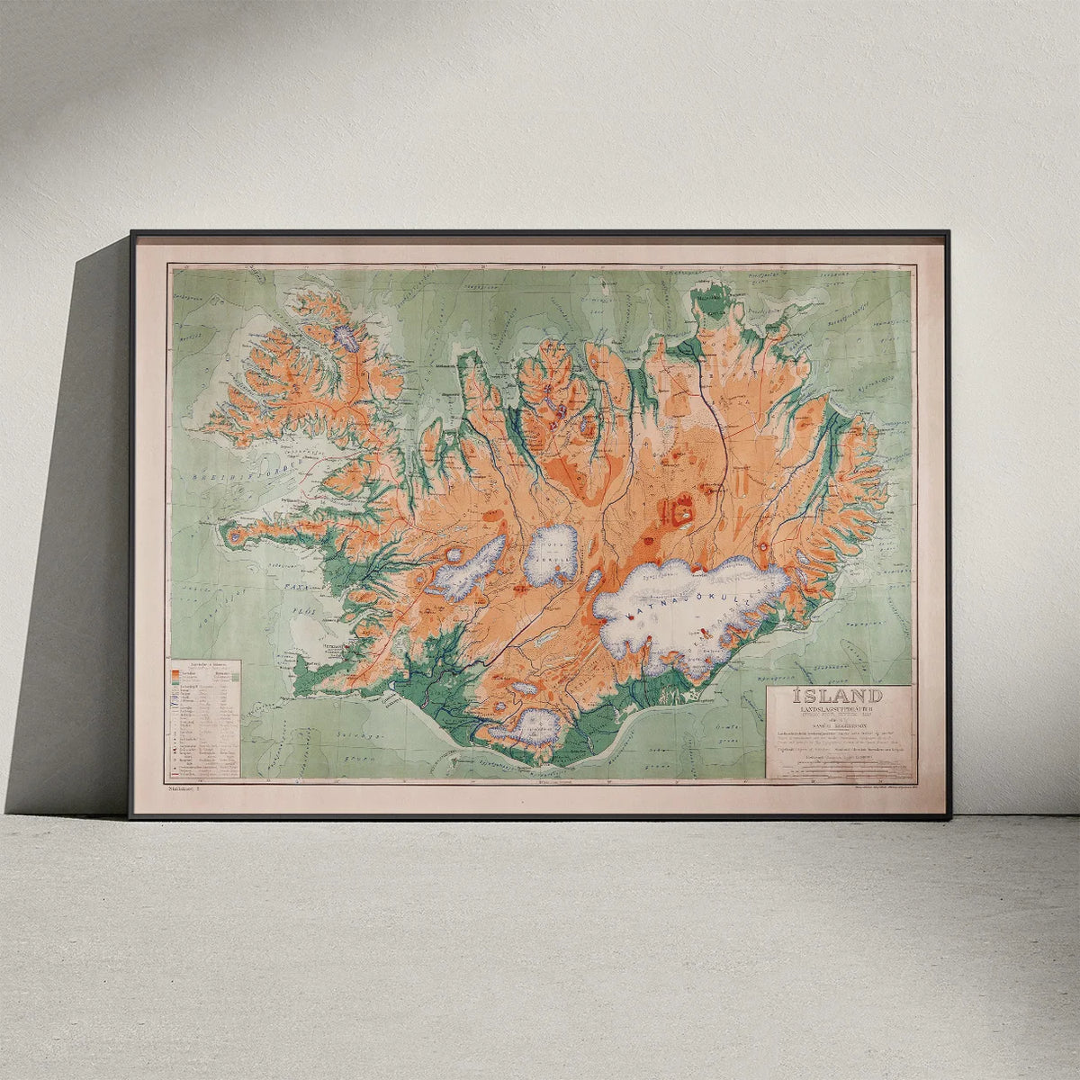 Island 1928 - Landekort - Plakat – billede 3