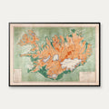 Island 1928 - Landekort - Plakat – billede 1