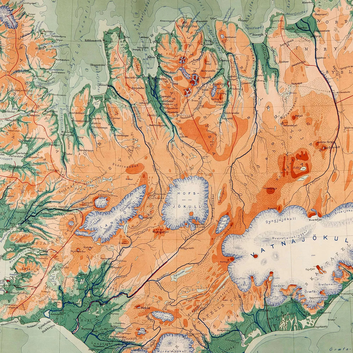 Island 1928 - Landekort - Plakat – billede 4