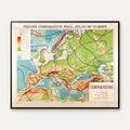 Europa 1920 - Temperaturkort - 60×48 cm – billede 1