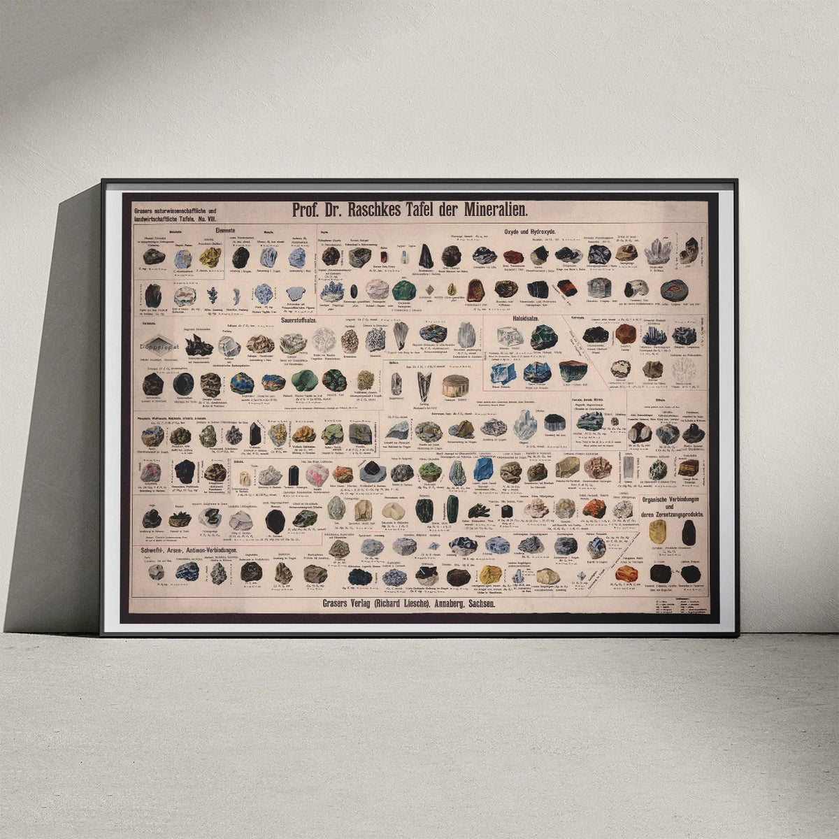 Mineraltavle 1911 - Undervisningsplanche - Plakat – billede 3