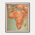 Afrika 1900 - Geografisk Skolekort - 58×70 cm – billede 1