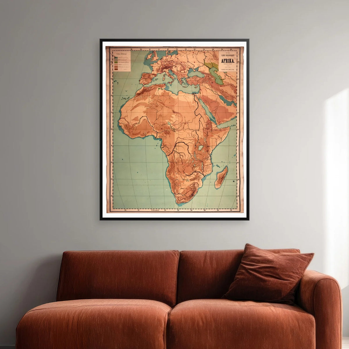 Afrika 1900 - Geografisk Skolekort - 58×70 cm – billede 2