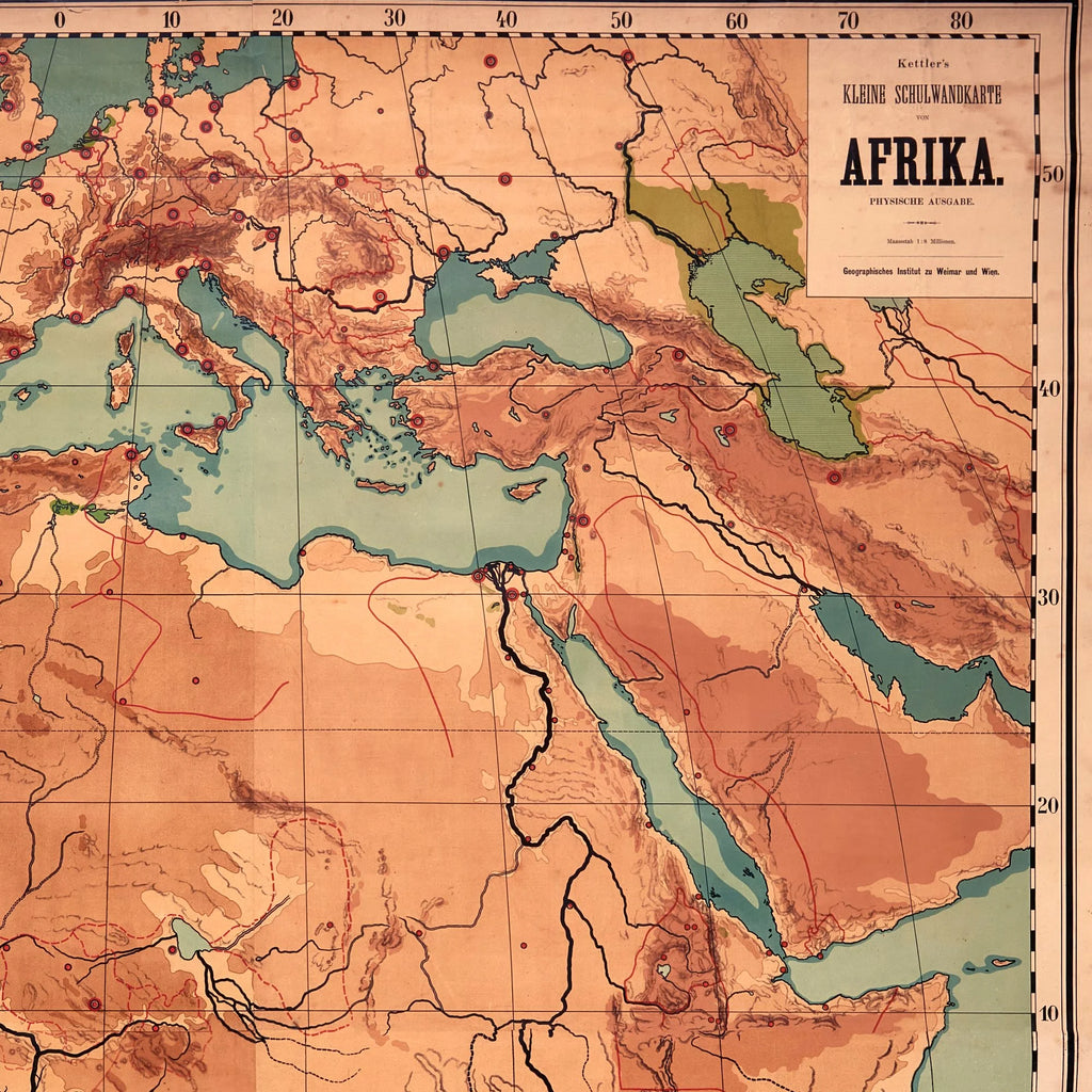 Afrika 1900 - Geografisk Skolekort - 58×70 cm – billede 4