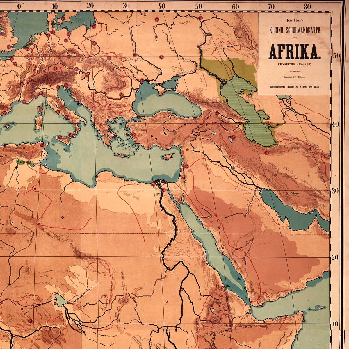 Afrika 1900 - Geografisk Skolekort - 58×70 cm – billede 4
